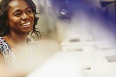 Smiling woman in an office